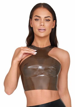 latex topje rookgrijs