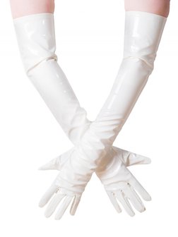 Witte lak handschoen