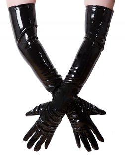 Zwarte lak handschoen