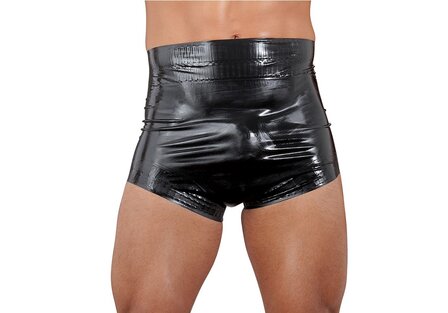 Zwarte latex luier slip