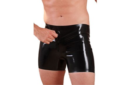 Latex boxershorts met rits 