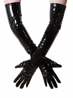 Zwarte lak handschoenen