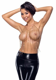 Goudkleurige kettingtop met strass