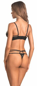 Zwarte lingerie set met string en bh