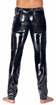 lakbroek met zilverkleurige details