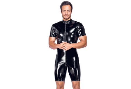 Zwarte lak playsuit