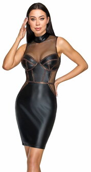 Matlook jurkje met netstof en corset details