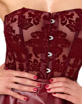 Elegant Noir Handmade minijurkje met fluweelachtige flockprint