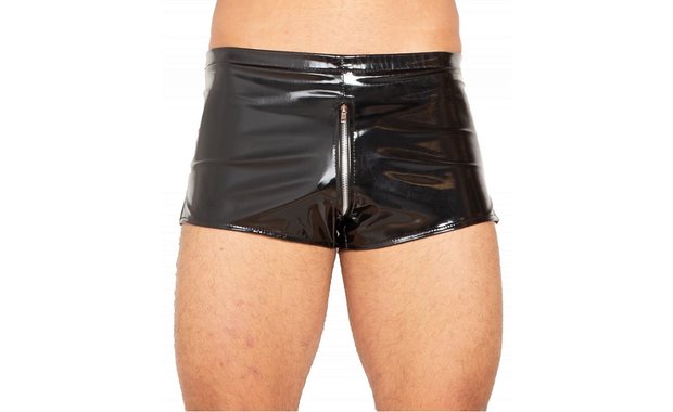 Lak boxer short met rits