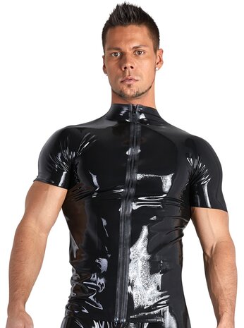 Latex heren shirt met rits