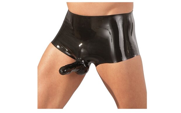 Latex boxer met penissleeve