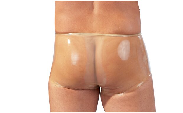 Transparante latex boxer met penishuls