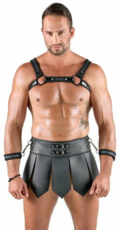 borstharnas, gladiatorrok en 2 zachte handboeien