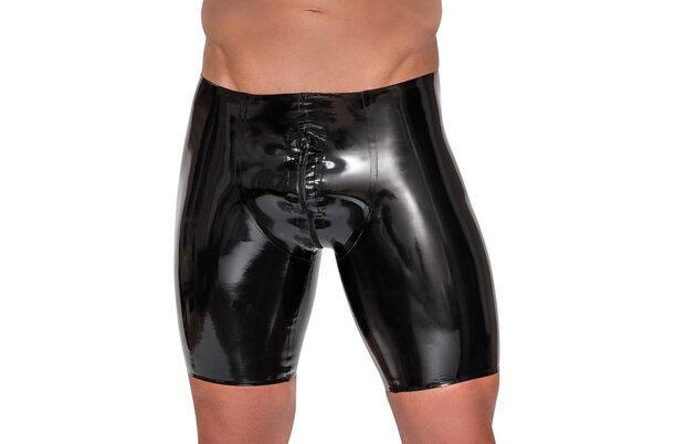 Zwarte latex shorts