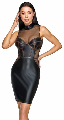 Matlook jurkje met netstof en corset details