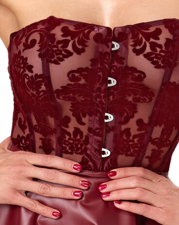 Elegant Noir Handmade minijurkje met fluweelachtige flockprint